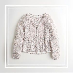 Hollister button front peasant shirt